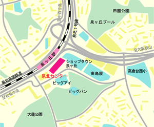泉ヶ丘駅前校の周辺地図
